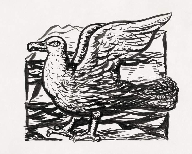 Seagull (ca. 1891–1941) drawing in high resolution by Leo Gestel. Original from The Rijksmuseum. Digitally enhanced by…