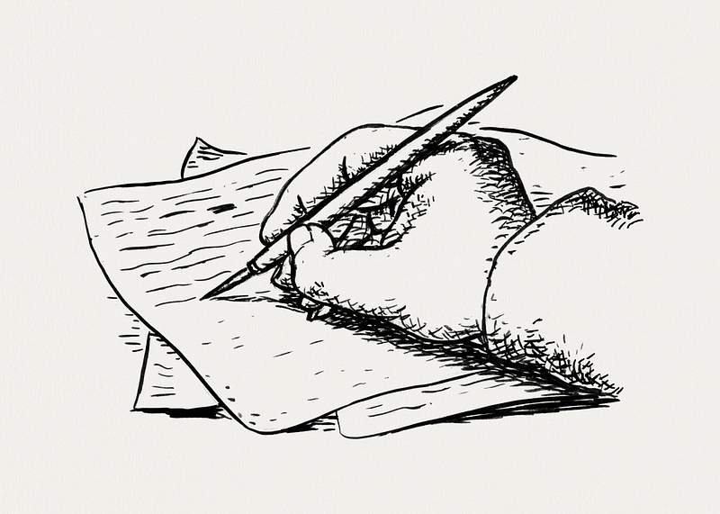 Writing hand (ca. 1891–1941) drawing in high resolution by Leo Gestel. Original from The Rijksmuseum. Digitally…