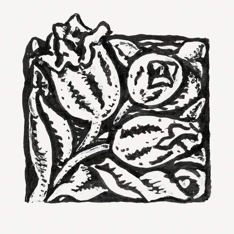 Flower bud (ca. 1891–1941) drawing in high resolution by Leo Gestel. Original from The Rijksmuseum. Digitally enhanced…