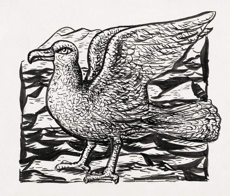 Seagull (ca. 1891–1941) drawing in high resolution by Leo Gestel. Original from The Rijksmuseum. Digitally enhanced by…
