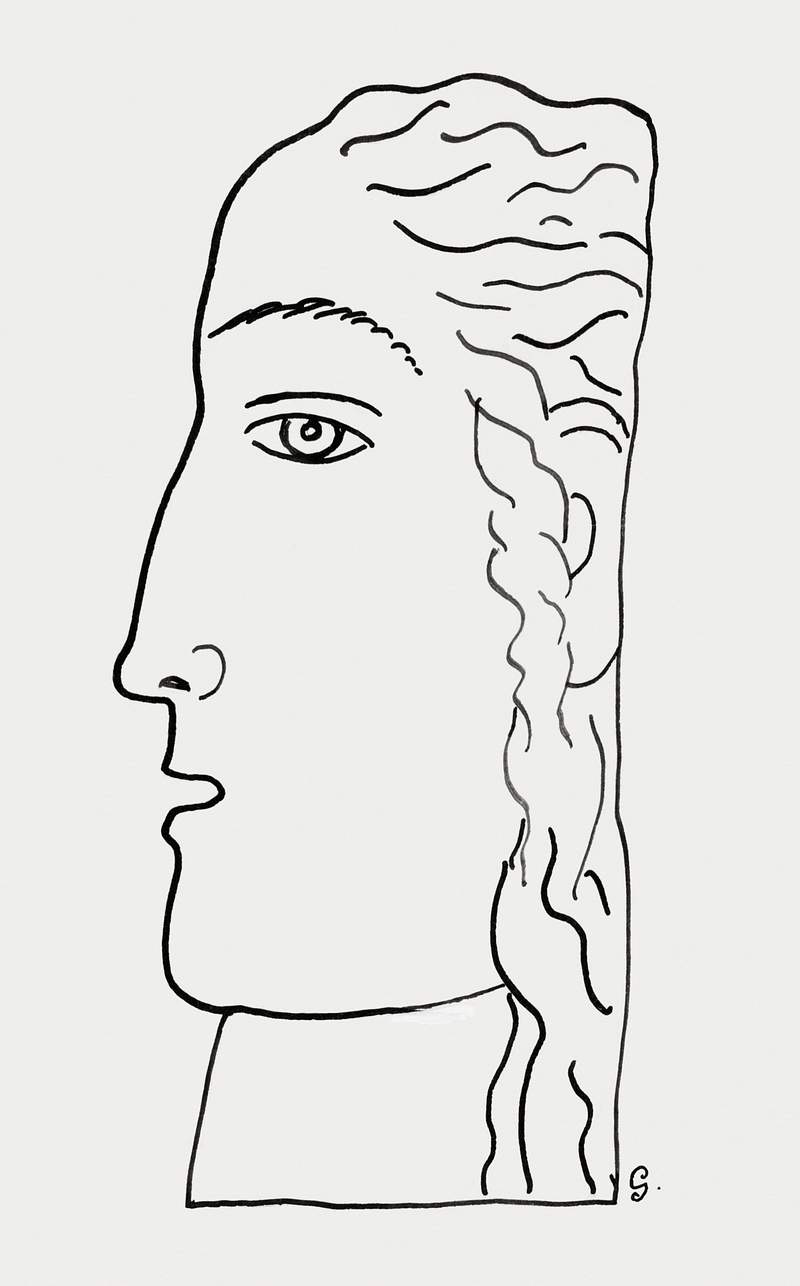 Woman head (ca.1891–1941) drawing in high resolution by Leo Gestel. Original from The Rijksmuseum. Digitally enhanced…