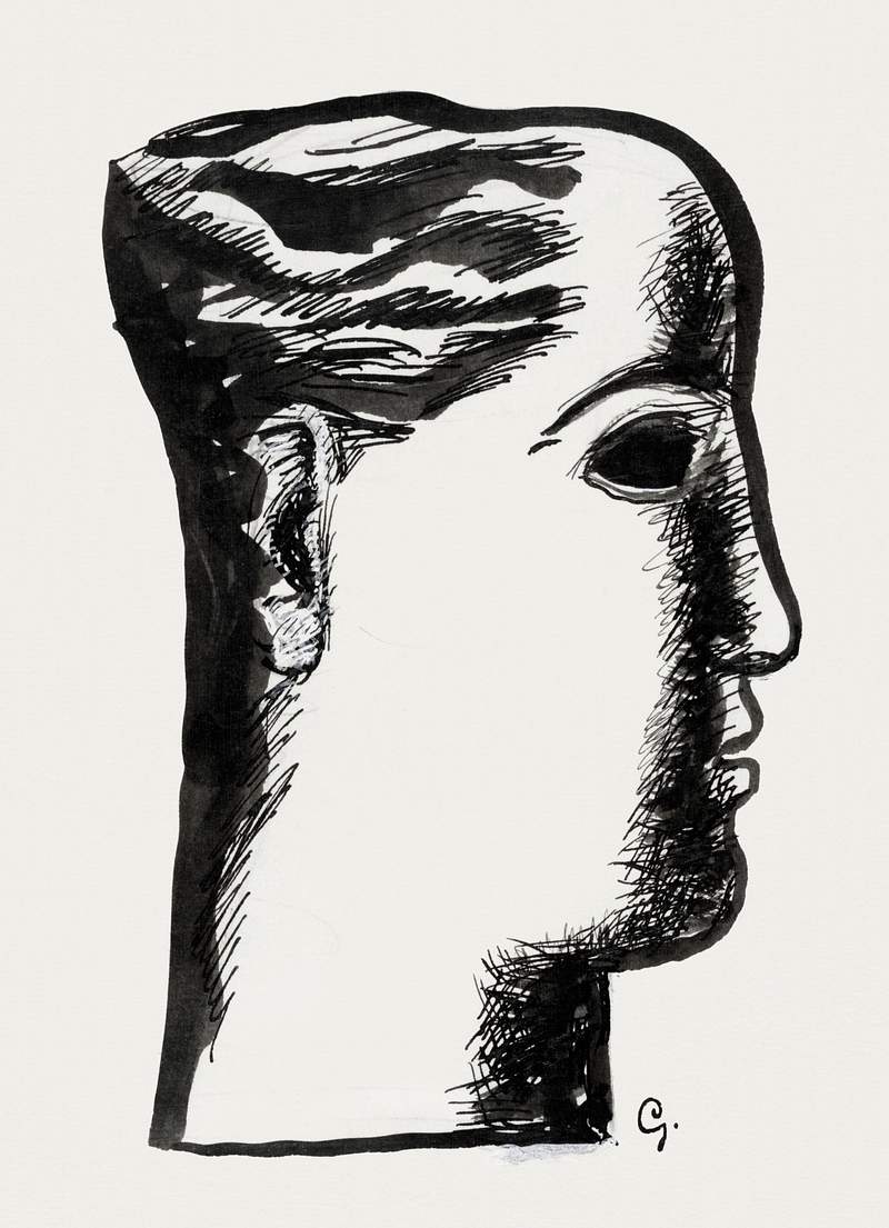 Women's head (ca. 1891–1941) drawing in high resolution by Leo Gestel. Original from The Rijksmuseum. Digitally…
