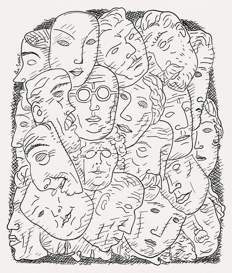 Maskers (ca. 1891–1941) drawing in high resolution by Leo Gestel. Original from The Rijksmuseum. Digitally enhanced by…