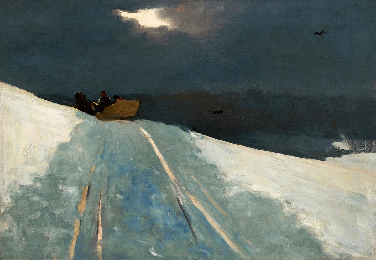 Sleigh Ride (ca. 1890–1895) by Winslow… | Free public domain illustration Sleigh Ride (ca. 1890–1895) by Winslow Homer. Original from The Clark Art Institute. Digitally enhanced by rawpixel.