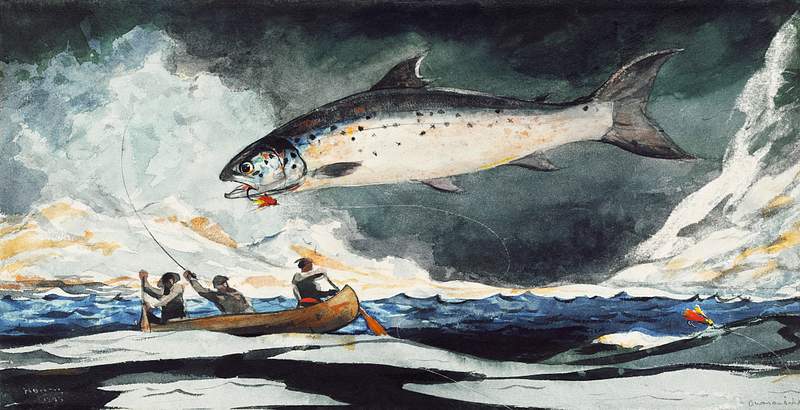A Good Pool, Saguenay River (1895) by Winslow Homer. Original from The Clark Art Institute. Digitally enhanced by rawpixel.