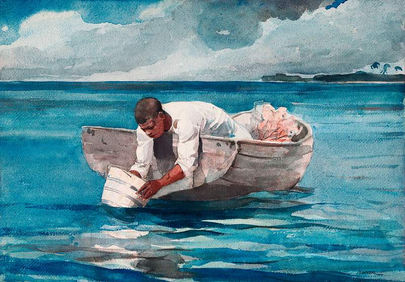 The Water Fan (ca. 1888–1889) by Winslow Homer. Original from The Smithsonian Institution. Digitally enhanced by…