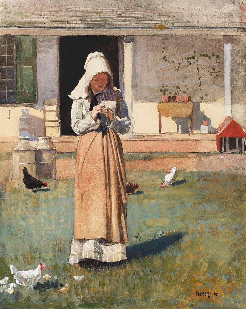 A Sick Chicken (1874) by Winslow Homer. Original from The National Gallery of Art. Digitally enhanced by rawpixel.
