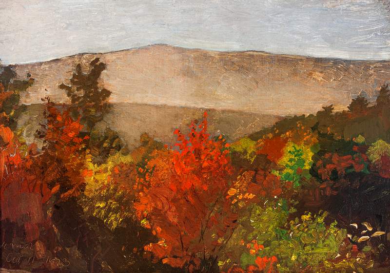 Autumn Treetops (1873) by Winslow Homer. Original from The Smithsonian. Digitally enhanced by rawpixel. Digitally enhanced by…
