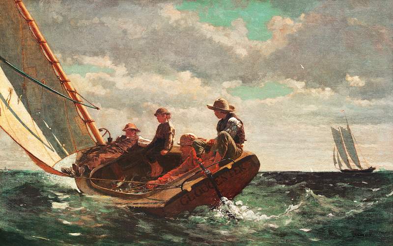 Breezing Up, A Fair Wind (ca. 1873–1876) by Winslow Homer. Original from The National Gallery of Art. Digitally…