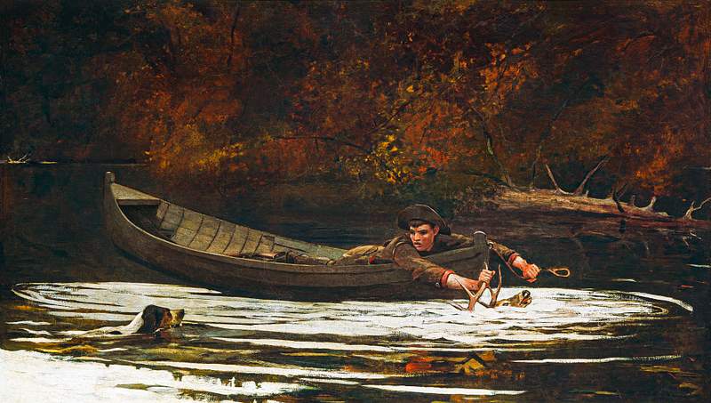 Hound and Hunter (1892) by Winslow Homer. Original from The National Gallery of Art. Digitally enhanced by rawpixel.