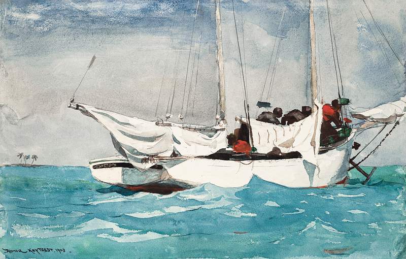 Key West, Hauling Anchor (1903) by Winslow Homer. Original from The National Gallery of Art. Digitally enhanced by rawpixel.