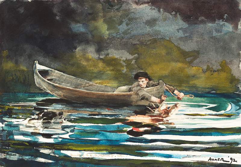 Sketch for Hound and Hunter (ca. 1891–1892) by Winslow Homer. Original from The National Gallery of Art. Digitally…