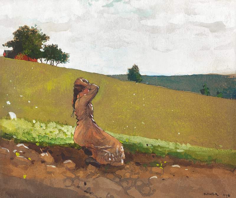 The Green Hill (1878) by Winslow Homer. Original from The National Gallery of Art. Digitally enhanced by rawpixel.