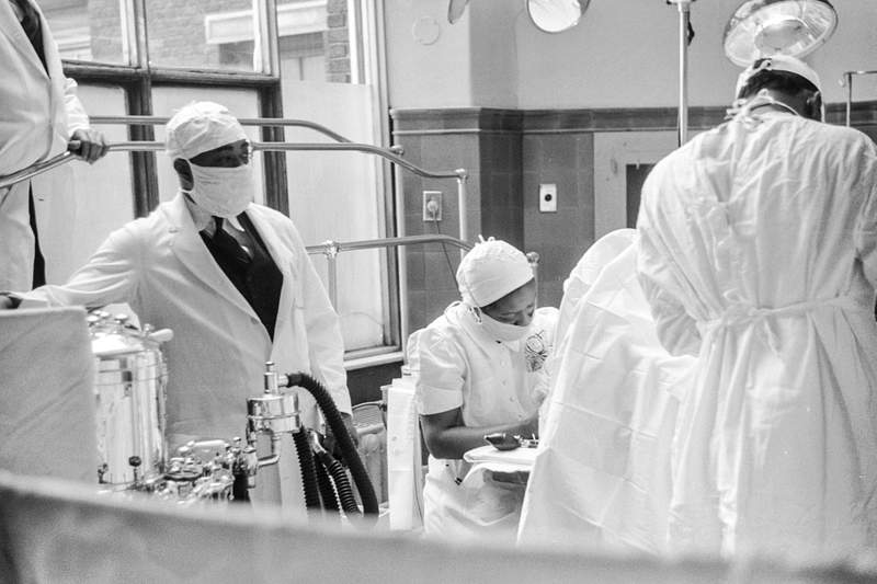 Provident Hospital, one of the few hospitals for African Americans (1941). Original from Library of Congress. Digitally…