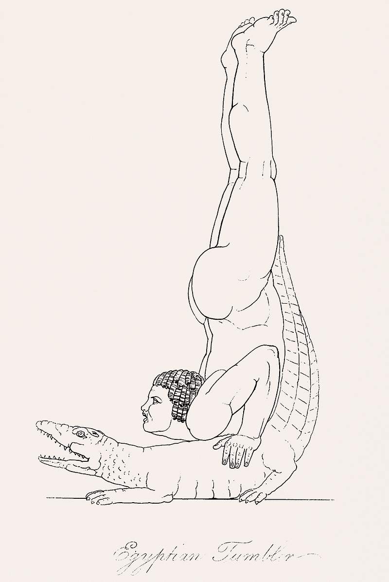 Egyptian tumbler from An illustration of the Egyptian, Grecian and Roman costumes by Thomas Baxter…