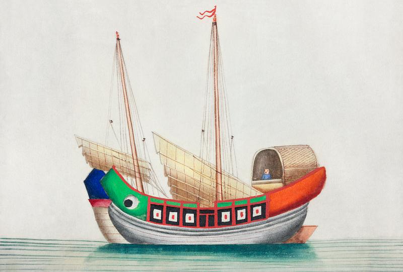 Chinese painting featuring sea junk (ancient Chinese ship) (ca.1800–1899) from the Miriam and Ira D. Wallach Division of Art, Prints and Photographs: Art & Architecture Collection. Original from the New York Public Library. Digitally enhanced by rawpixel. Chinese painting featuring sea junk (ancient Chinese ship) (ca.1800–1899) from the Miriam and Ira D. Wallach Division…