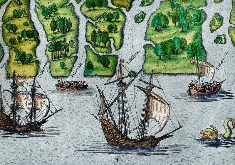 Leaving the River of May, the French discover two other rivers ; Six other rivers discovered by the French illustration from…