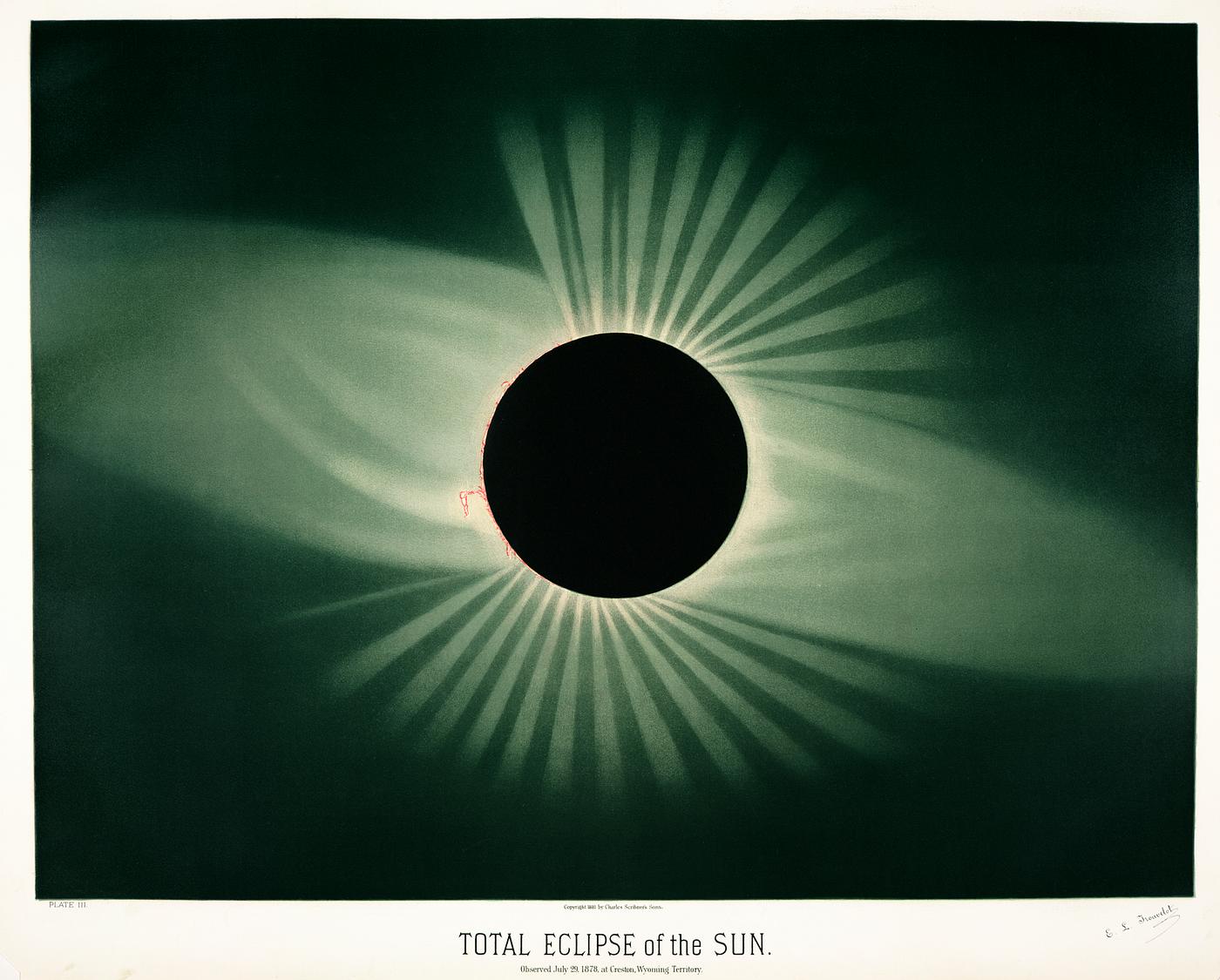 Total eclipse of the sun from the Trouvelot
astronomical drawings (1881-1882) by E. L. Trouvelot (1827-1895) Total eclipse of the sun from the Trouvelot
astronomical drawings (1881-1882) by E. L. Trouvelot (1827-1895)