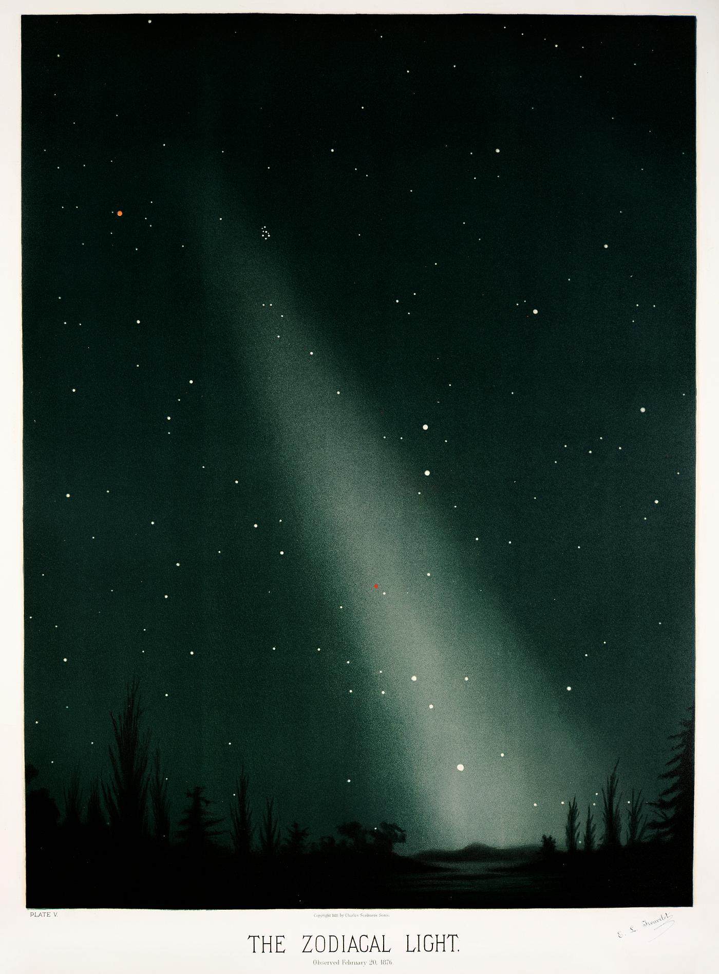 The zodical light from the Trouvelot
astronomical drawings (1881-1882) by E. L. Trouvelot (1827-1895). Original from The New... The zodical light from the Trouvelot
astronomical drawings (1881-1882) by E. L. Trouvelot (1827-1895). Original from The New...