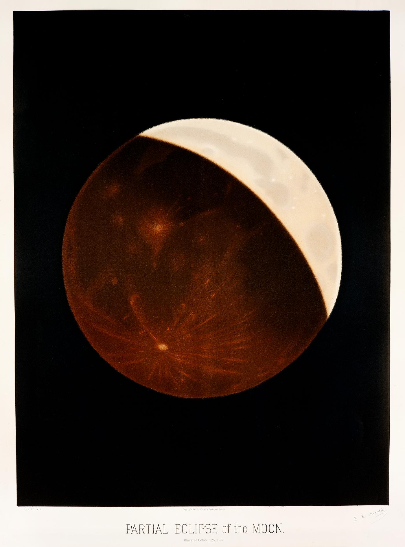 Partial eclipse of the moon from the Trouvelot
astronomical drawings (1881-1882) by E. L. Trouvelot (1827-1895). Original... Partial eclipse of the moon from the Trouvelot
astronomical drawings (1881-1882) by E. L. Trouvelot (1827-1895). Original...