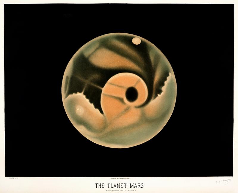 The planet Mars from the Trouvelot
astronomical drawings (1881-1882) by E. L. Trouvelot (1827-1895) The planet Mars from the Trouvelot
astronomical drawings (1881-1882) by E. L. Trouvelot (1827-1895)