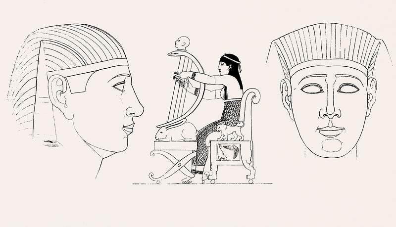 Egyptian female from An illustration of the Egyptian, Grecian and Roman costumes by Thomas Baxter (1782–1821). Original…
