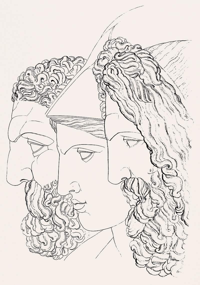 Jupiter, Minerva and Hercules from An illustration of the Egyptian, Grecian and Roman costumes by Thomas Baxter…