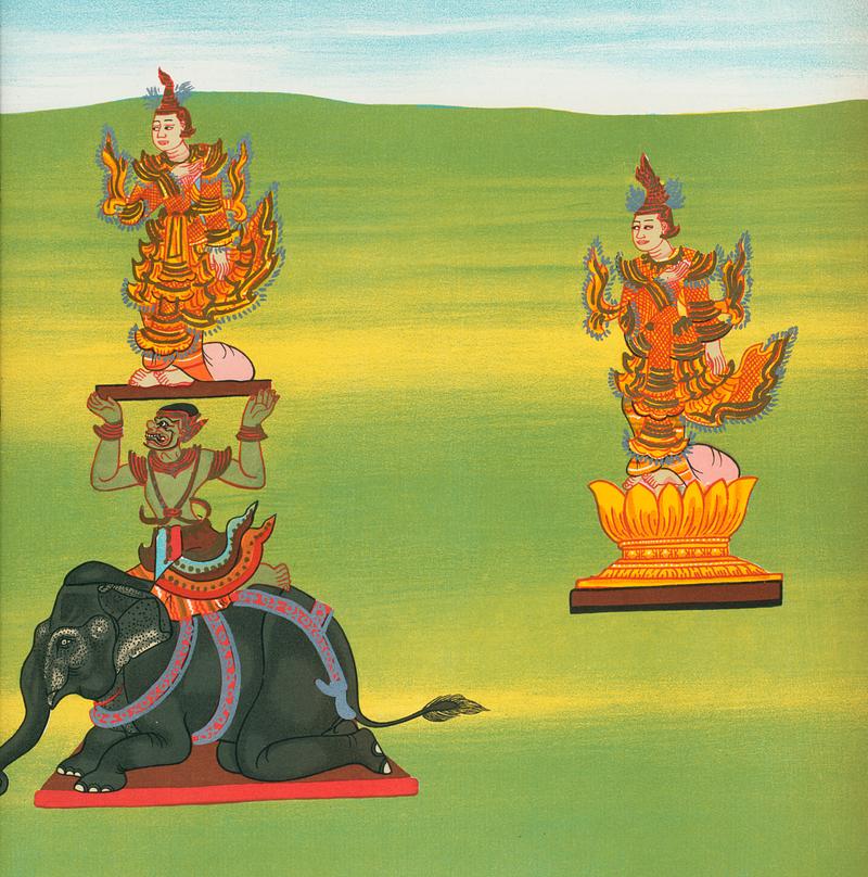 3. Royal sister (Hnamádawgyí nat) and 4. Shwe Nabé nat (also called Naga Medaw) from The thirty-seven nats : a phase of spirit worship prevailing in Burma (1906) by William Griggs (1832-1911). Original from The New York Public Library. Digitally enhanced by rawpixel. 3. Royal sister (Hnamádawgyí nat) and 4. Shwe Nabé nat (also called Naga Medaw) from The thirty-seven…