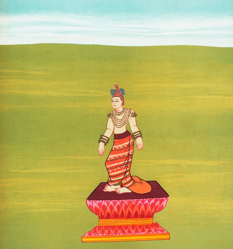 37. Little Lady with the Flute (Shin-nèmí nat) from The thirty-seven nats : a phase of spirit worship prevailing in Burma (1906) by William Griggs (1832-1911). Original from The New York Public Library. Digitally enhanced by rawpixel. 37. Little Lady with the Flute (Shin-nèmí nat) from The thirty-seven nats : a phase of spirit worship…