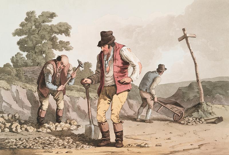 Illustration of stone breakers on the road from The Costume of Yorkshire (1814) by George Walker (1781-1856). Original from The New York Public Library. Digitally enhanced by rawpixel. Illustration of stone breakers on the road from The Costume of Yorkshire (1814) by George Walker (1781-1856). Original from…