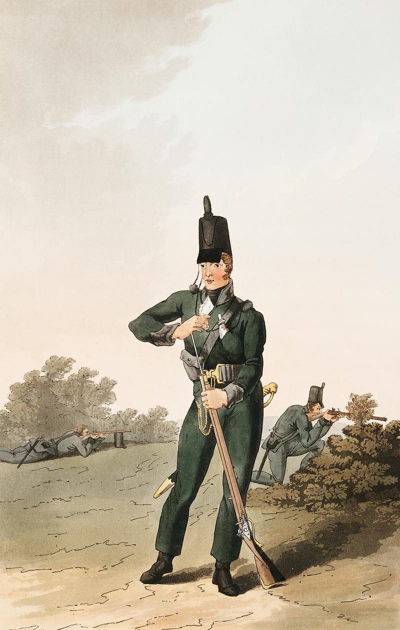 Illustration of North York militia from The Costume of Yorkshire (1814) by George Walker (1781-1856). Original from The New York Public Library. Digitally enhanced by rawpixel. Illustration of North York militia from The Costume of Yorkshire (1814) by George Walker (1781-1856). Original from The New…