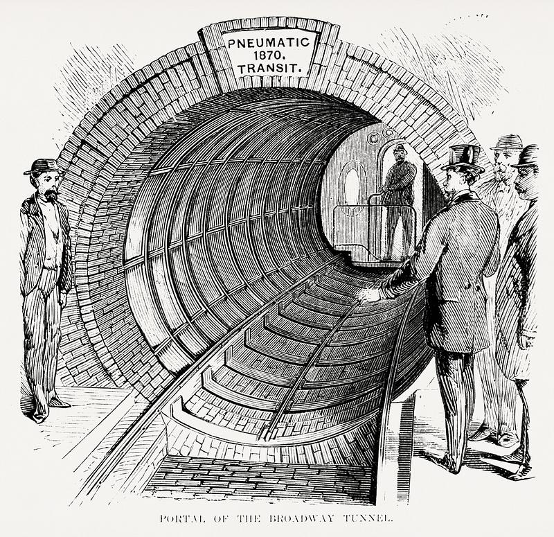 Illustration of portal of the Broadway tunnel from Illustrated description of the Broadway underground railway (1872) by New York Parcel Dispatch Company. Original from The New York Public Library. Digitally enhanced by rawpixel. Illustration of portal of the Broadway tunnel from Illustrated description of the Broadway underground railway (1872) by New…