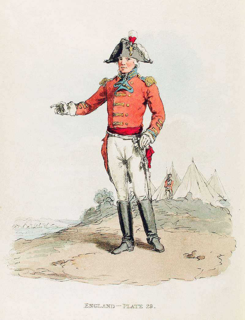 Illustration of a general from Picturesque Representations of the Dress and Manners of the English(1814) by William Alexander…