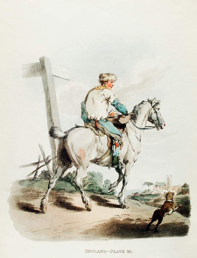 Illustration of a butcher's boy from Picturesque Representations of the Dress and Manners of the English(1814) by William…