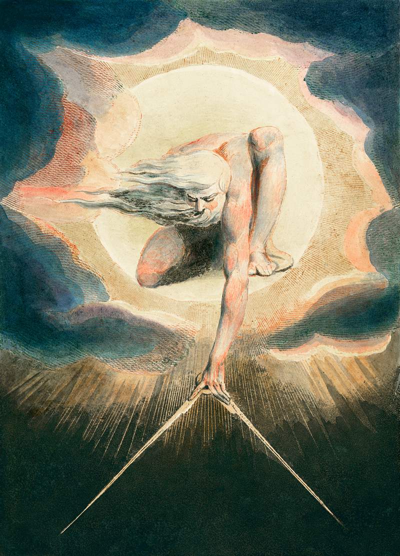 Ancient of Days Setting a Compass to the Earth (1794) illustration from Europe: a Prophecy by William Blake (1752-1827). Original from The New York Public Library. Digitally enhanced by rawpixel. Ancient of Days Setting a Compass to the Earth (1794) illustration from Europe: a Prophecy by William Blake (1752-1827).…