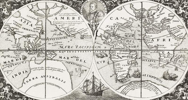 Grand voyages, Part VIII title page from Grand voyages (1596) by Theodor de Bry (1528-1598). Original from The New York…
