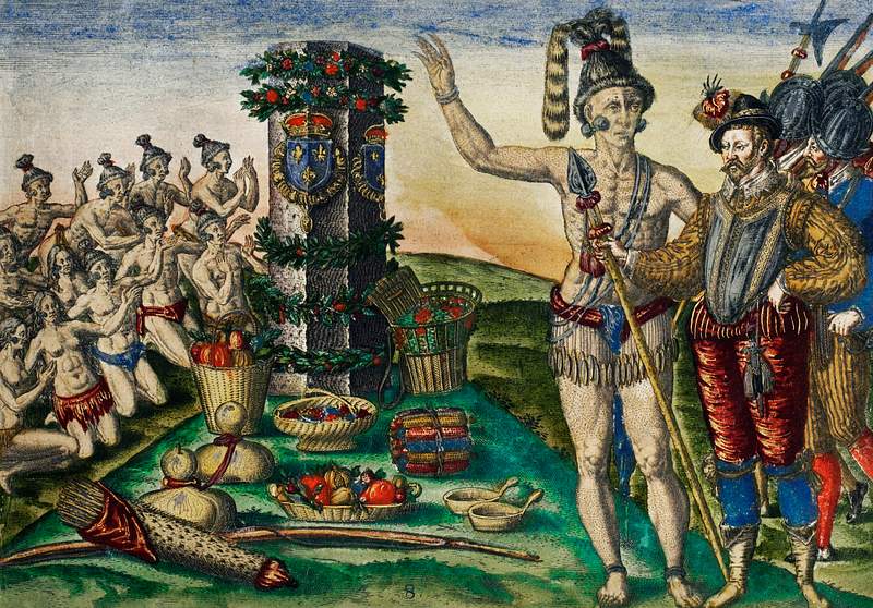 French left in Fort Charles suffer from scarcity of provisions ; Natives of Florida worship the column erected by the…
