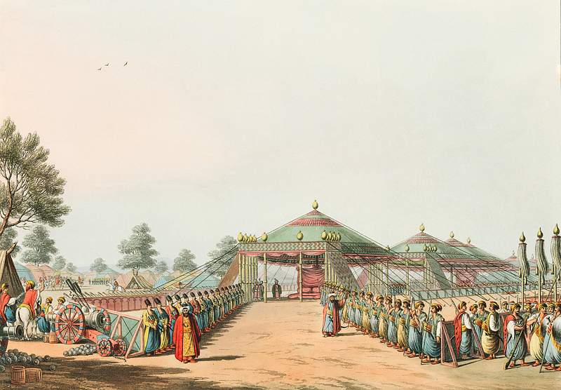 Turkish Encampment from Views in the Ottoman Dominions, in Europe, in Asia, and some of the Mediterranean islands (1810)…