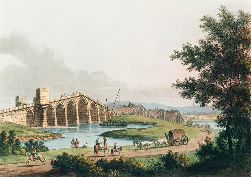 Ponte grande from Views in the Ottoman Dominions, in Europe, in Asia, and some of the Mediterranean islands (1810)…