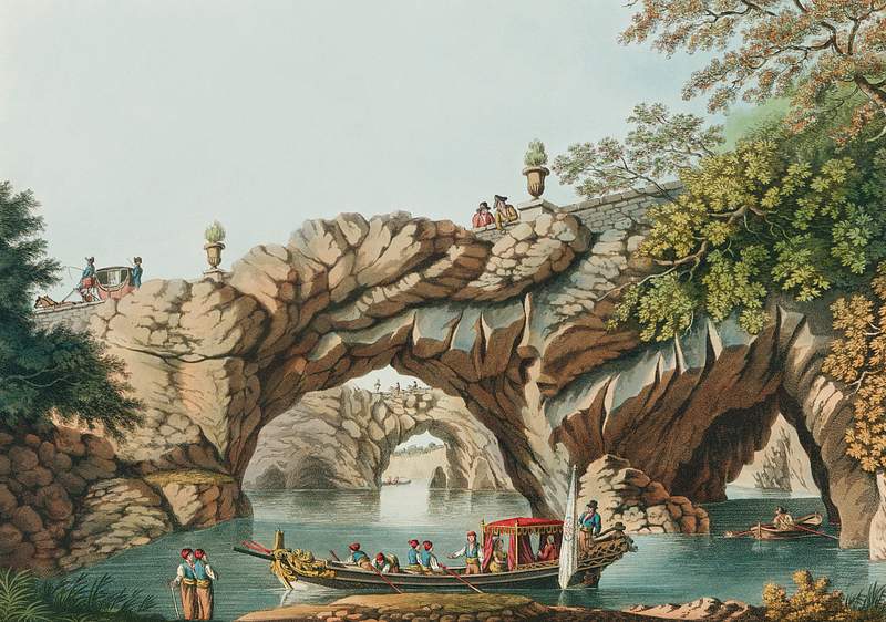 View at Villa Scabrosa from Views in the Ottoman Dominions, in Europe, in Asia, and some of the Mediterranean islands (1810)…