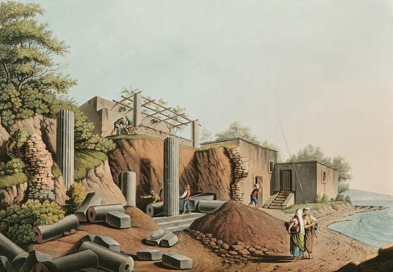 Ancient Temple in the Island of Salina from Views in the Ottoman Dominions, in Europe, in Asia, and some of the Mediterranean…