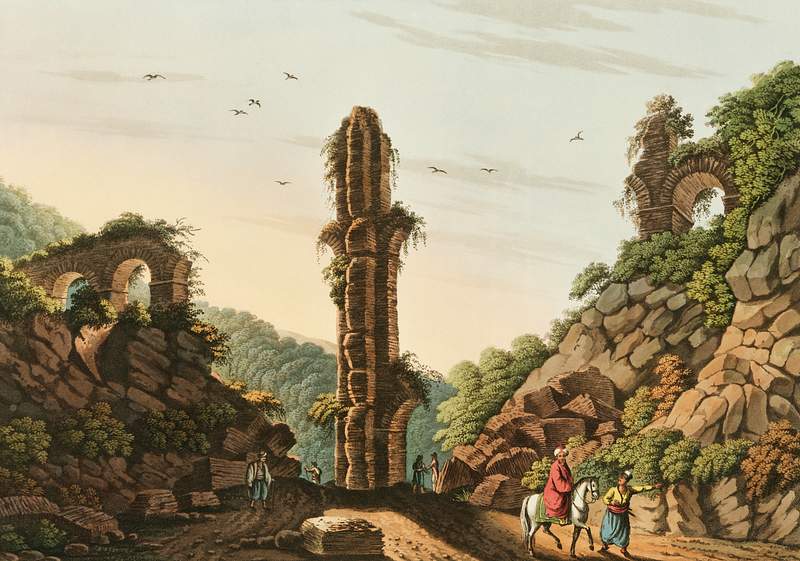 Ancient Aqueduct in Samos from Views in the Ottoman Dominions, in Europe, in Asia, and some of the Mediterranean islands…