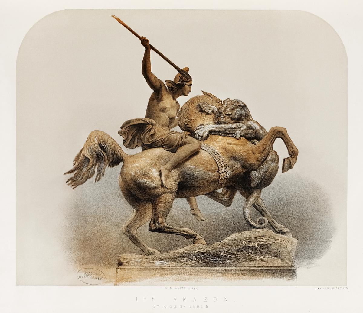 Amazon from the Industrial arts of the… | Free public domain illustration Amazon from the Industrial arts of the Nineteenth Century (1851-1853) by Sir Matthew Digby wyatt (1820-1877).
