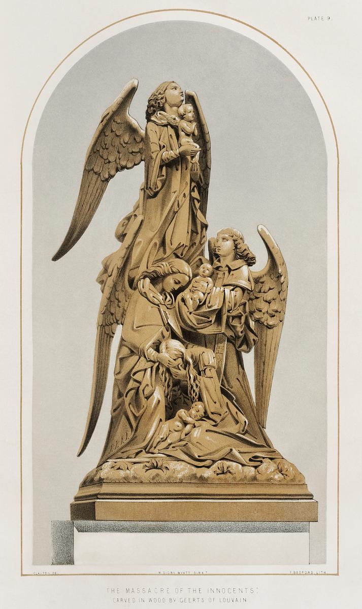 "The massacre of the innocents" carved in… | Free public domain illustration "The massacre of the innocents" carved in wood by Geerts of Louvain from the Industrial arts of the Nineteenth Century (1851…