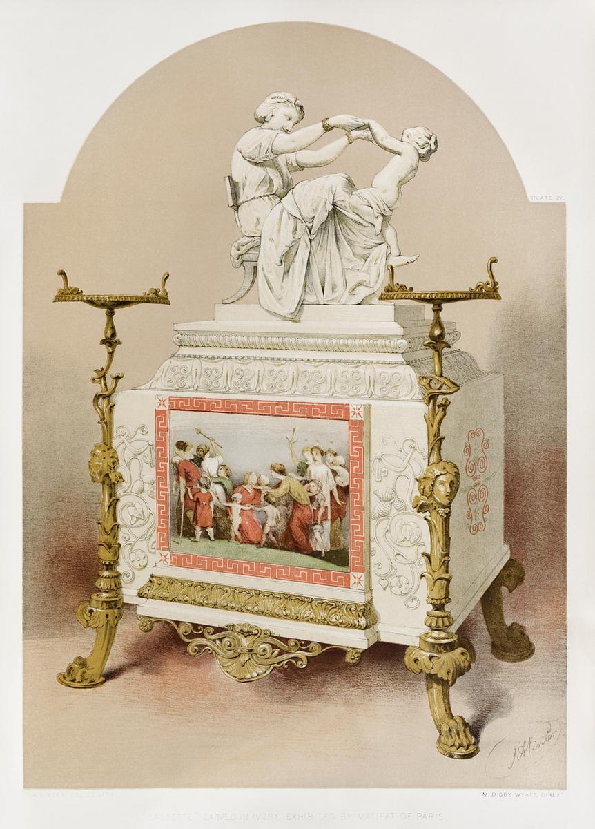 "Cassette" carved in ivory from the… | Free public domain illustration "Cassette" carved in ivory from the Industrial arts of the Nineteenth Century (1851-1853) by Sir Matthew Digby wyatt (1820…