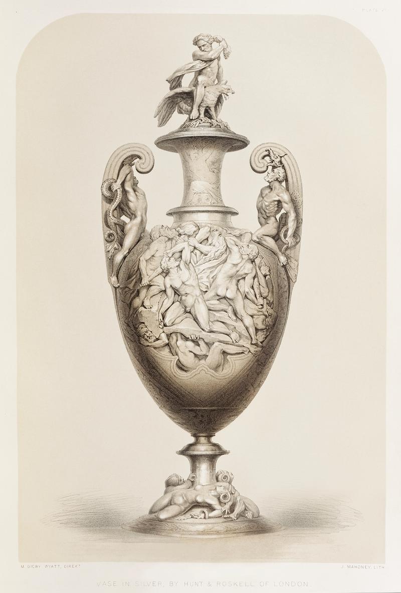 Vase in silver from the Industrial arts of the Nineteenth Century (1851-1853) by Sir Matthew Digby wyatt (1820-1877). Vase in silver from the Industrial arts of the Nineteenth Century (1851-1853) by Sir Matthew Digby wyatt (1820-1877).