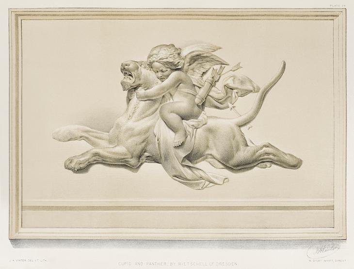 Cupid and panther from the Industrial arts of the Nineteenth Century (1851-1853) by Sir Matthew Digby wyatt (1820-1877). Cupid and panther from the Industrial arts of the Nineteenth Century (1851-1853) by Sir Matthew Digby wyatt (1820-1877). -…