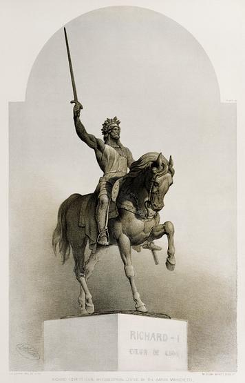 "Richard the Lionheart ", an equestrian statue by the baron Marochetti from the Industrial arts of the Nineteenth Century (1851-1853) by Sir Matthew Digby wyatt (1820-1877). "Richard the Lionheart ", an equestrian statue by the baron Marochetti from the Industrial arts of the Nineteenth Century…