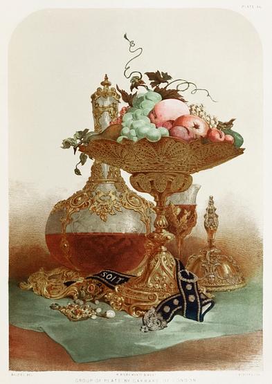 Group of plate from the Industrial arts of the Nineteenth Century (1851-1853) by Sir Matthew Digby wyatt (1820-1877). Group of plate from the Industrial arts of the Nineteenth Century (1851-1853) by Sir Matthew Digby wyatt (1820-1877). -…