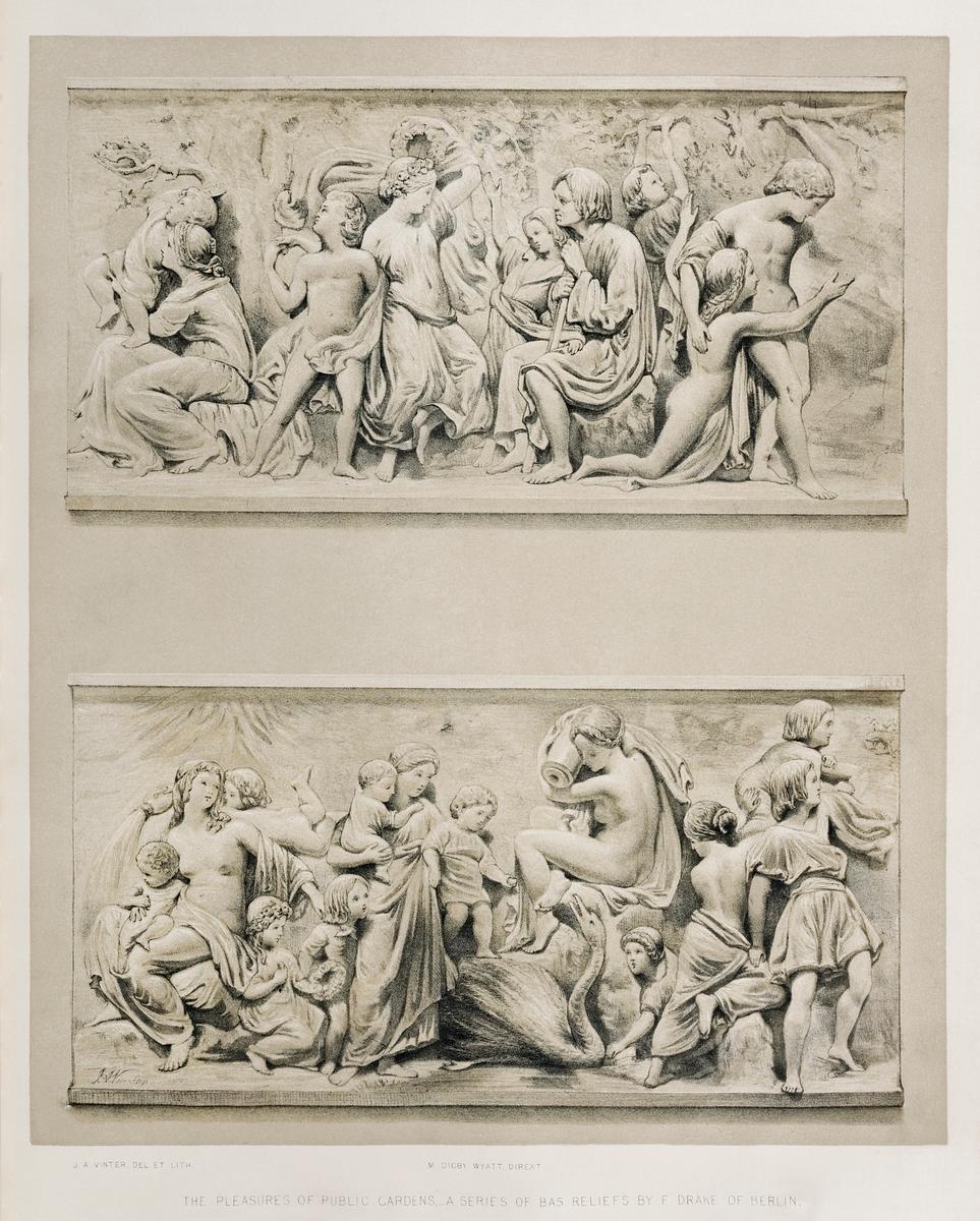 Pleasures of public gardens from the… | Free public domain illustration Pleasures of public gardens from the Industrial arts of the Nineteenth Century (1851-1853) by Sir Matthew Digby wyatt (1820…